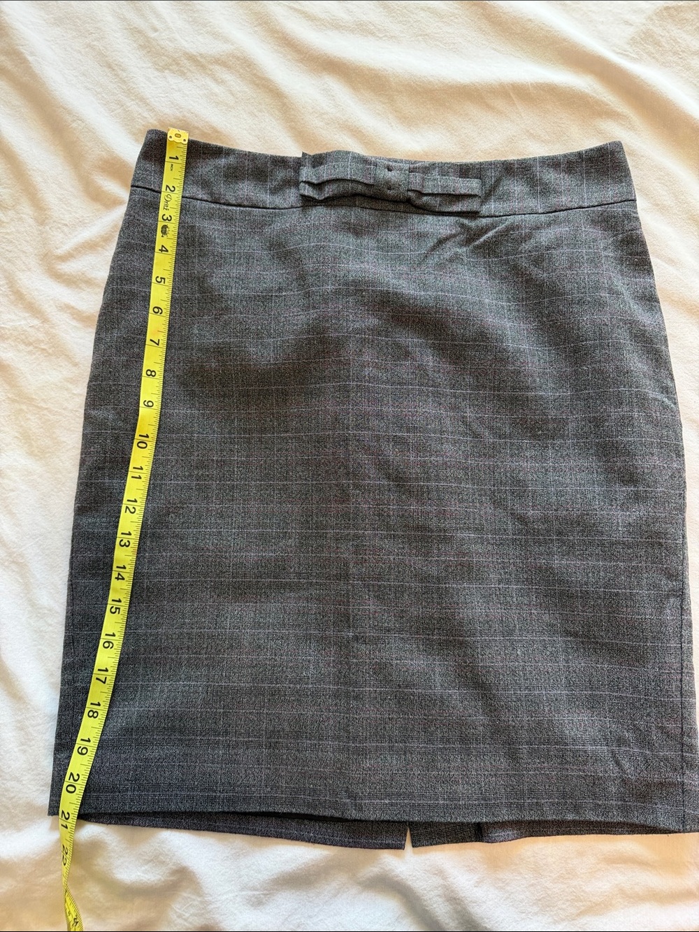 Loft Gray Windowpane Pencil Skirt - Classic Professional Style
